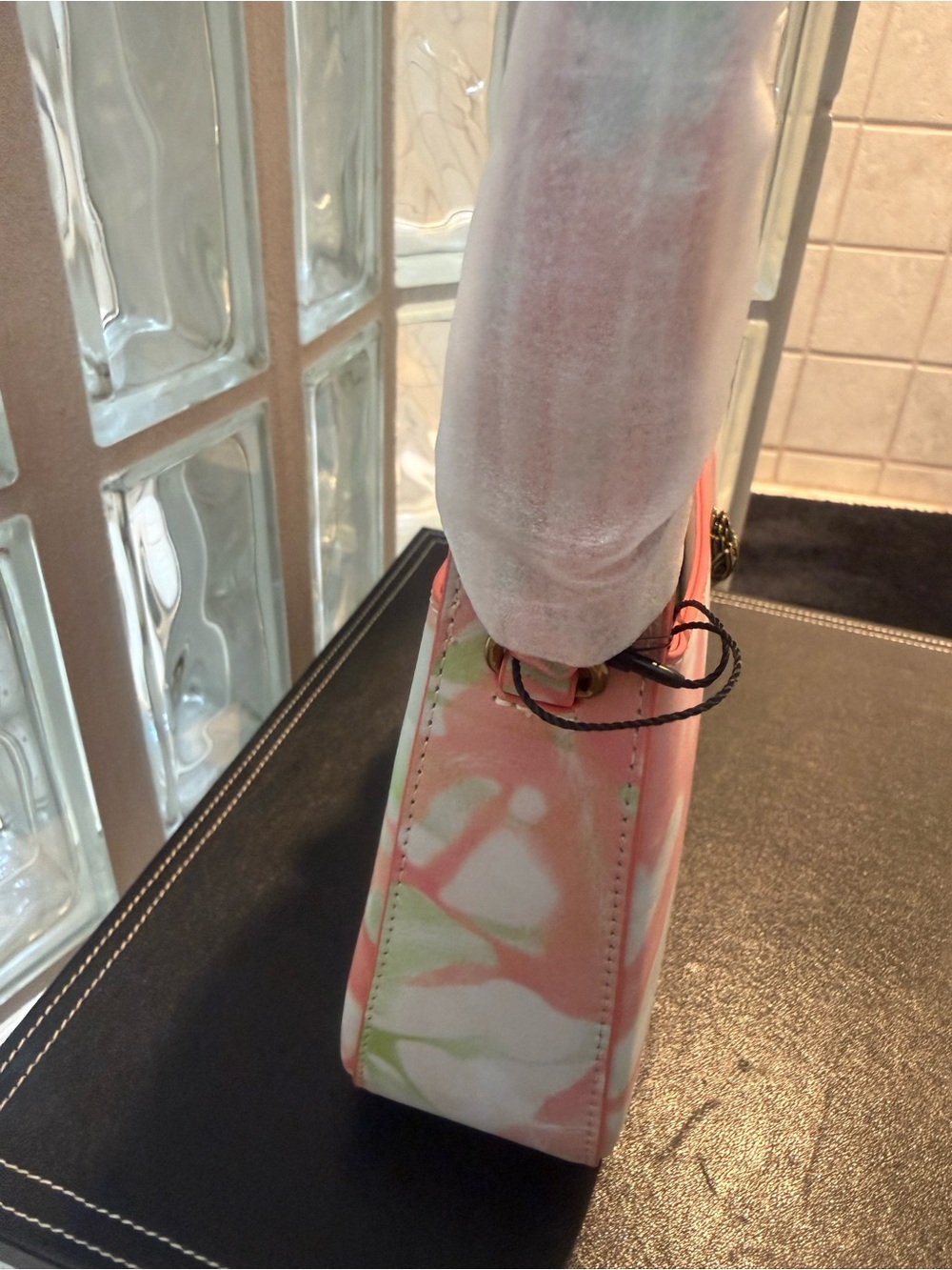 Kurt Geiger London "The Bond" All-Leather Tie-Dye Shoulder Bag. NWT. Full Set. - Picture 15 of 17